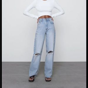 Zara wide leg full length jeans